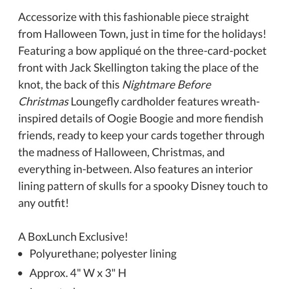 LOUNGEFLY DISNEY The Nightmare Before Christmas Jack with Wreath CARDHOLDER! - Picture 4 of 4